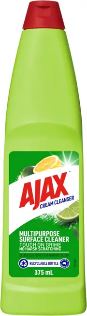 2 x Ajax Cream Cleanser 375mL – Baking Soda & Citrus, Tough on Grime for Kitchen & Bathroom