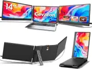 Laptop Screen Extender, 14" FHD 1080P Triple Portable Monitor, Screen