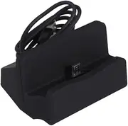 Charging Station Dock for Desktop Phone Stand Black Plastic Fast Charging Cable Sync Easy