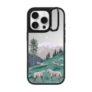 iPhone 16 Pro Mirror Ring Stand Case MagSafe Compatible Wolves at Mt. Olympus by Papio Press