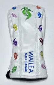 *Wailea Maui Hawaii Golf Club Seahorse Leather Hybrid Headcover, BRAND NEW