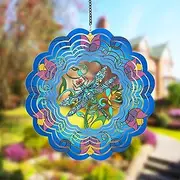 NICENEEDED Kinetic Wind Chimes with Dragonfly Motif, Garden Spinner Made of Stainless Steel for Indoor and Outdoor Decoration, 11.8 Inch Wind Catcher, Rotating Lawn Ornaments, 360 Degree Rotating