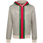[Gucci] Gucci Web Jersey Hooded Jacket M NEUTRALS
