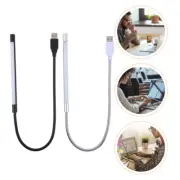 2 Pcs Dimming LED Reading Light Portable Gooseneck Desk Lamps USB