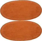 Mobestech 1 Pair Sew-On Jacket Patches, DIY Clothing Elbow Patches, Grey Fabric, Oval Elbow and Knee, 5g (Brown)