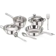 Tri Ply Induction Base Cooking Essential Stainless Steel Kitchen Cookware Set