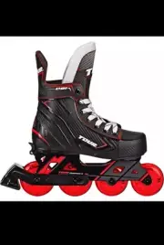 Tour Q91 Kids Adjustable Inline & Roller Hockey Skates, Black/Red Size: 13-3 Y