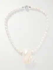 [Julietta] Julietta - Mykonos Silver-tone, Freshwater Pearl And Shell Necklace - White - One size One size White