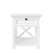 Belle West Beach Bedside Table in White