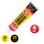 4PCE Handy Hardware® Super Strong Contact Adhesive Bond 30ML Tube Dries Clear