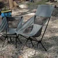 在飛比找momo購物網優惠-【CGW】高背折疊椅月亮露營椅2入組含收納袋組(摺疊椅/ 野