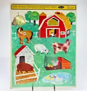 1966 Whitman Puzzle Farm Animals 4530 Preschool NEW Original Package Frame Tray