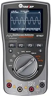 Oimzzr 2in1 Oscilloscope Multimeter Digital Display Handheld Oscope Meter 40Mhz Bandwidth 120MSPS Sampling Rate Data Storage Function for DIY and Electronic Test