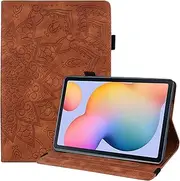[YBFJCE] Case for Samsung Galaxy Tab S6 Lite 10.4 inch 2022/2020,Slim Stand Shell Protective Case with Pencil Holder,Premium PU Leather Folio Cover for Galaxy Tab S6 Lite (SM-P613/P619/P610/P615),Brown