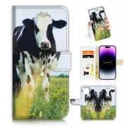 ( For iPhone 13 ) Wallet Flip Case Cover AJ26117 Cow