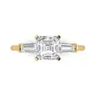 1.62 Emerald 3 stone Promise Engagement Wedding Ring 14k Yellow Solid Gold