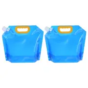 2Pcs 2.5L Collapsible Water Container Bag Plastic Storage Jug Water Bag Blue