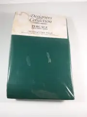 Vintage Designer Collection Green Percale Standard/Queen PILLOW CASES (2) NOS