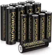 POWEROWL High-Capacity Alkaline AA AAA Batteries Combo, Long Lasting, 10-Year