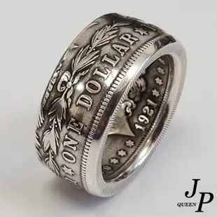 【Jpqueen】美式英文數字中性寬版戒指(銀色尺寸可選)