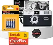 Swiss+Go Novocolor 35mm Analogue Camera Bundle With Kodak ColorPlus 24 EXP Film, Max Super Alkaline AAA Batteries and Clikoze Photography Tips Card