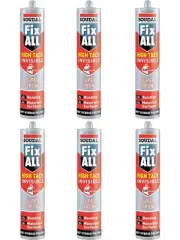 6 x Soudal Fix All High Tack Adhesive Sealant White 290ml