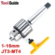 Hi-Quality Heavy Duty 1-16mm JT3 MT4 Arbor Drill Chuck Key Morse Taper #4 Shank
