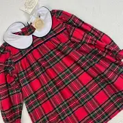 NWT The Beaufort Bonnet Company Dress Girls Size 3T Red Plaid Flannel Fits Frock