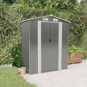 Outdoor Storage Shed with Slid Door, Metal Tool Shed for Home/Backyard/Garden Tools/Lawn Care Equipment/Pool Supplies, 192 x 108 x 223 cm, Galvanised Steel