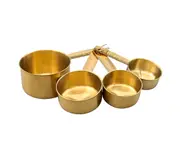 4Pcs/Set Measuring Spoons Rust-free Anti-scratch Food Grade Bakers Chefs Multi-functional Measuring Scoops for Bakery Golden