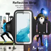 2022 Non-Slip Sports Armband with Key Slot & Headset Locker & Reflective Stripe