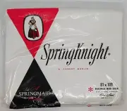 Vintage Sheet White SpringKnight 81 x 108 Double Bed Size Made USA 100% Cotton