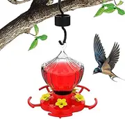 Riaisttd Hummingbird Feeders for Outdoors - 16 Oz Bird Feeder with 5 Flower Feeding Ports | Built-in Ant Guard and Bee-Proof Design, Garden Backyard Decor