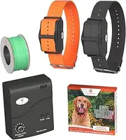 Wireless Electric Dog Fence System by PetControlHQ, Safe Electric Pet Containment System Including Adjustable Waterproof Rechargeable Dog Shock Collar with Receiver & Hidden Wire Fence (2 Collars)