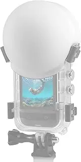 PULUZ Lens Cover for Insta360 X5 Invisible Dive Case, Insta 360 X5 Underwater Waterproof Dive Case Lens Cap Guard, Action Camera Accessories (White)