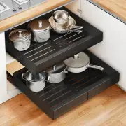 Wider Pull Out Cabinet Organizer, Expandable (12"-20") Heavy Duty Peel and Stic