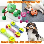 4 Pack Dog Rope Toy For Aggressive Chewers Rubber Fun Tug Of War Puppy Chew Toy