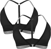 [FEOYA] Sequins Bra Women Sparkle Bustier Going Out Bra Low Cut Glitter Bra Front Buckle Camisole Tops Shiny Clubwear Party Night Bra