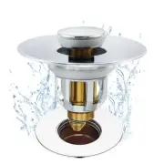 Bathroom Sink Stopper, Pop up Drain Filter Brass Basin Sink Drains, Universal...