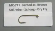 100 Dry Fly Hooks sz#8-MC-711-Std. wire, 1x Long-Barbed, Lt. Bronze-Combine Ship