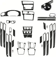 ATATNK Compatible for VW Golf 7 MK7 GTI Interior Central Control Panel Door Handle Carbon Fiber Stickers Decals Car Styling Accessorie(5D CF Black,A_with Seal BAR)