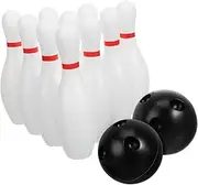 OSOLADY 1 Set Bowling Set Mini Bowling Game Outdoor Game Family Bowling Game Bowling Game Indoor Mini Bowling Pins Balls Bowling Games for Indoor White Plastic