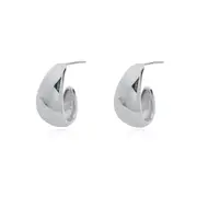 Culturesse Elea Modern Stud Teardrop Earrings Sterling Silver Rhodium Plating
