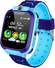 GUYOS Kids Intelligent Phone Watch with SIM Card Slot 1.44 inch Touching Screen Children Smartwatch with GPS Tracking Function Voice Chat Photograph Compatible with All Android and iOS Phone Pink/Blue