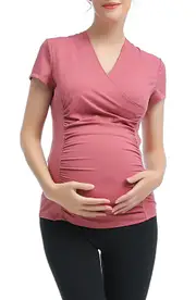 Kimi and Kai Essential Maternity/Nursing Top in Rose at Nordstrom, Size Small