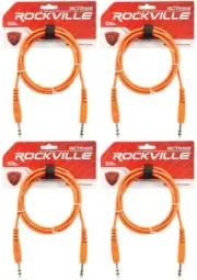 4 Rockville RCTR106O Orange 6' 1/4'' TRS to 1/4'' TRS Cable 100% Copper