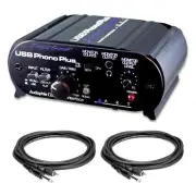 ART USB Phono Plus PS Project Series Bundle with 2 RCA to 1/4" Cables