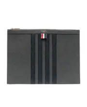Thom Browne 4-Bar Zipped Medium Document Holder One size dark gray
