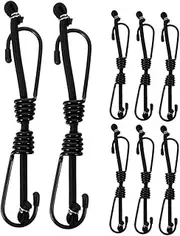 JUMPLAWN 8pcs Reusable Tie Down Straps for Motorcycles and Scooters Elastic Binding Straps with Hooks for Secure Luggage Robust and Durable Cargo Fixing for
