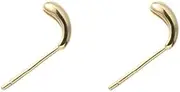[Generic] Sterling Silver Mini Curved Bar Earrings for Women Girls Minimalist Tiny Short Bars Teardrop Stud Tragus Post Hypoallergenic Dainty Jewelry Gifts